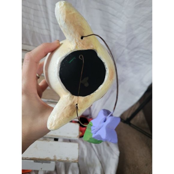 Dept 56 rabbit Easter paper mache bucket trick or treat spring home decor - Picture 8 of 9